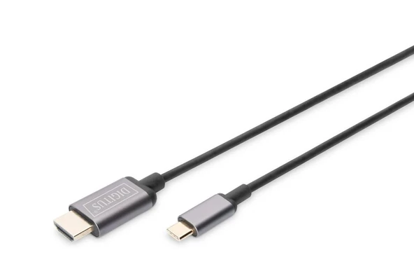DIGITUS DA-70821 USB Tip-C => HDMI ÇEVİRİCİ 1,8m Giriş: USB Type-C=>Çıkış:HDMI Görüntü Adaptör Kab - 2
