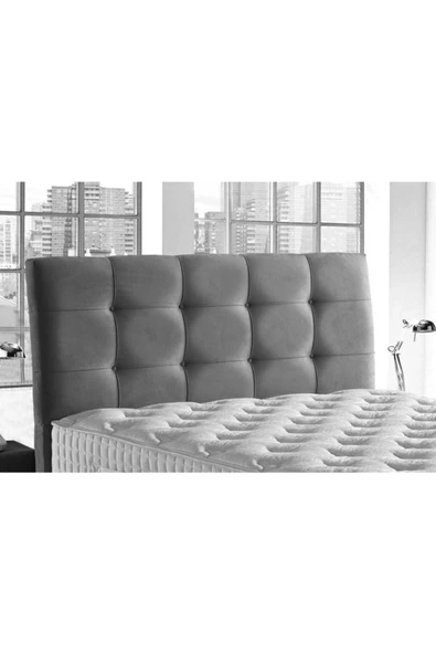 Belletto Çift  Kişilik Vintage Lüx Gri Kumaş Başlık 150 cm ürün görseli 1