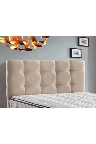 Belletto Tek Kişilik Vintage Lüx Krem Kumaş Başlık 120 cm ürün görseli 1