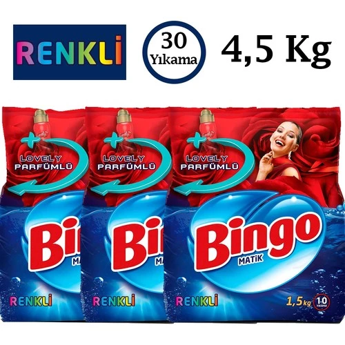 Matik Konsantre Eko Toz Çamaşır Deterjanı Renkli 1,5 Kg 3 Adet (4,5 Kg) 30 Yıkama