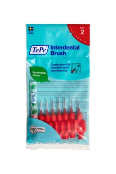 TePe Kırmızı Arayüz Fırçası 8'li 0.5 mm