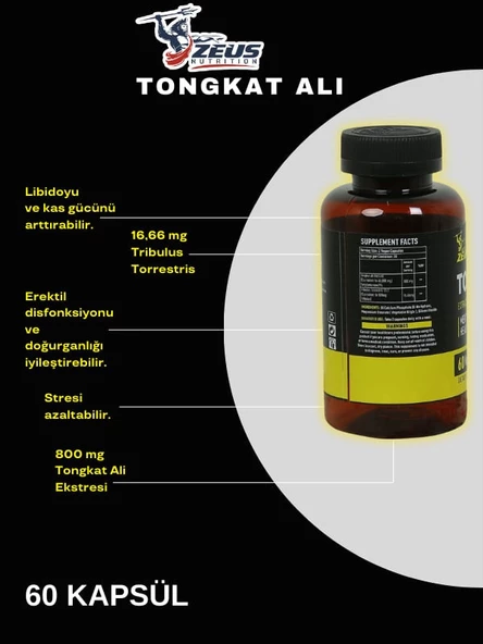 Zeus Nutritiıon Tongkat Ali 60 Kapsül - 3