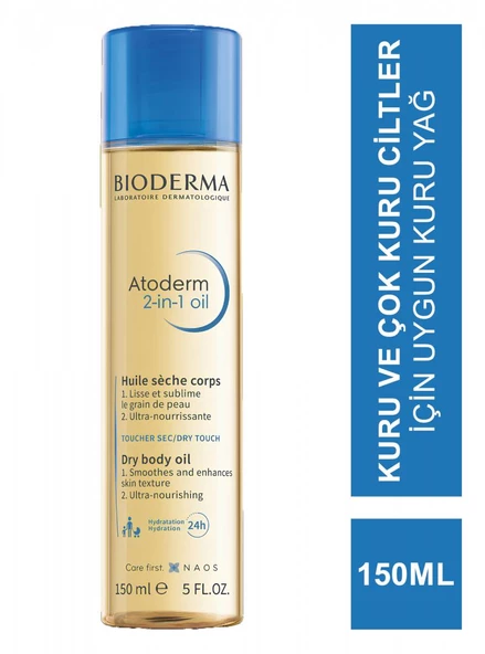 Bioderma Atoderm 2-in 1 Body Oil - Çatlak Önleyici Nemlendirici Bakım Yağı 150ml - Resim 2