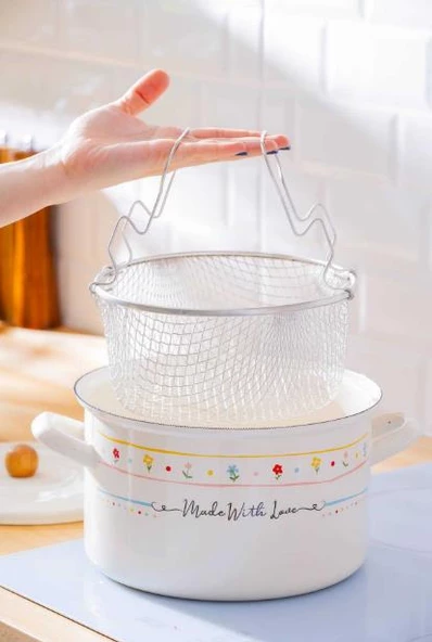 Acar XAP-07706 Made With Love Emaye Kızartma Tenceresi 24 cm - 2