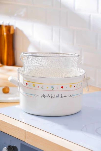 Acar XAP-07706 Made With Love Emaye Kızartma Tenceresi 24 cm - 3