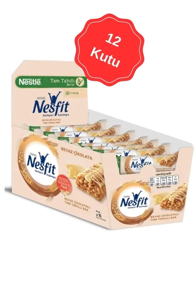 Nesfit Beyaz Çikolatalı Tam Tahıllı Bar 22.5G (16 Lı x 12 Kutu)