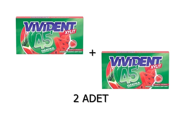 Vivident 45 Dakika Karpuz Aromalı Şekersiz-Tatlandırıcılı Şerit Sakız 26g (2 ADET) - 2