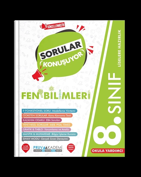 PRUVA AKADEMİ YAYINCILIK 8.SINIF FEN BİLİMLERİ SORULAR KONUŞUYOR