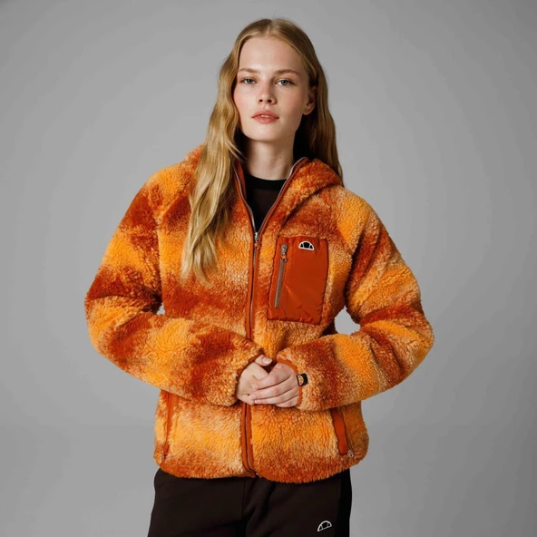 Ellesse Fermuarlı Kapüşonlu Kadın Turuncu Ceket EF162 - Resim 4