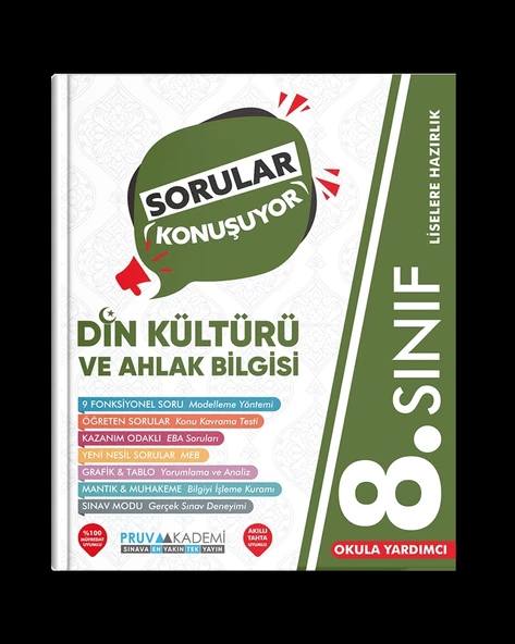 PRUVA AKADEMİ YAYINCILIK 8.SINIF DİN KÜLTÜRÜ SORULAR KONUŞUYOR ürün görseli