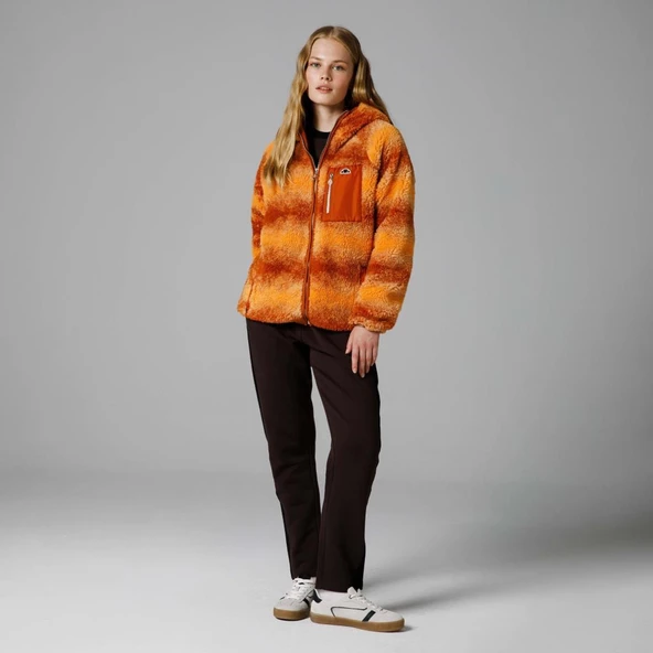 Ellesse Fermuarlı Kapüşonlu Kadın Turuncu Ceket EF162 - Resim 6