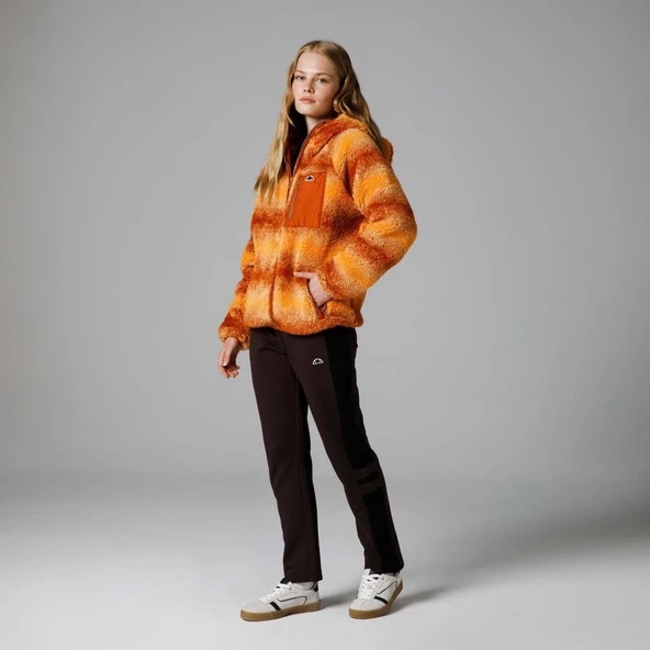 Ellesse Fermuarlı Kapüşonlu Kadın Turuncu Ceket EF162 - Resim 2