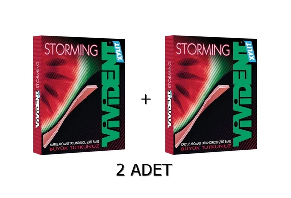 Vivident Storming Karpuz Aromalı Şekersiz-Tatlandırıcılı Şerit Sakız 33g (2 ADET) - 2