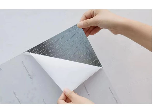Renkli Duvarlar 1m2 3 Adet 60X60cm Floor Yapışkanlı Zemin ve Duvar Kaplama Paneli Arkası Kauçuklu Pvc WC Paneli 6216 - 3