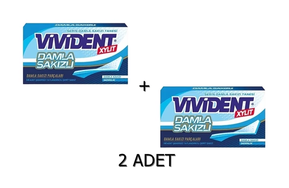 Vivident XYLIT Damla Sakızı Aromalı Şekersiz-Tatlandırıcılı Şerit Sakız 26g (2 ADET) - 2