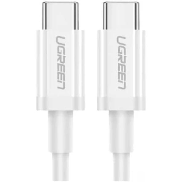 UGREEN USB-C 60W 3A QC PD HIZLI ŞARJ KABLOSU 1 MT BEYAZ 60520