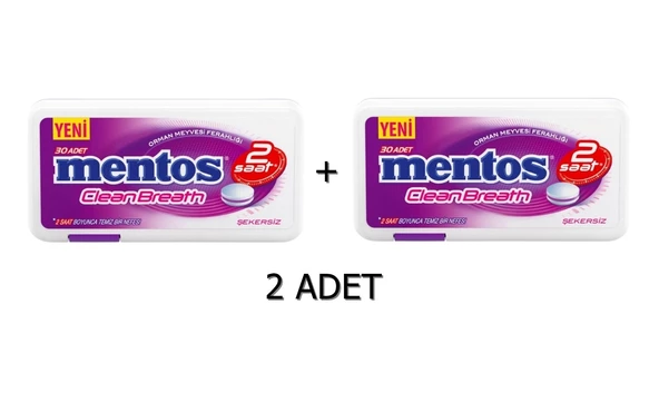 Mentos 2 Saat Clean Breath Orman Meyve Aromalı Şeker 21G (2 ADET)