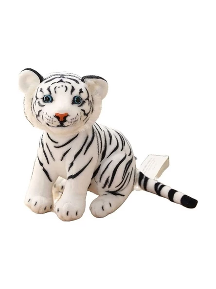 Peluş Kaplan Sarı ve Beyaz Kaplan 30 CM Tekli - 3