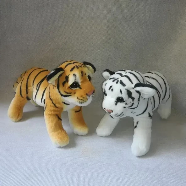 Peluş Kaplan Sarı ve Beyaz Kaplan 30 CM Tekli - 1