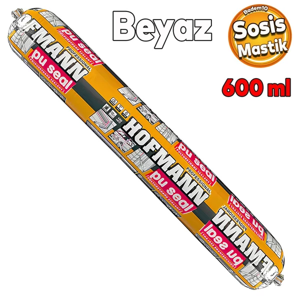 Sosis PU Silikon Mastik Beyaz Renk 600 ml Çok Amaçlı Güçlü Yapıştırıcı Sızdırmaz Yalıtım Poliüretan