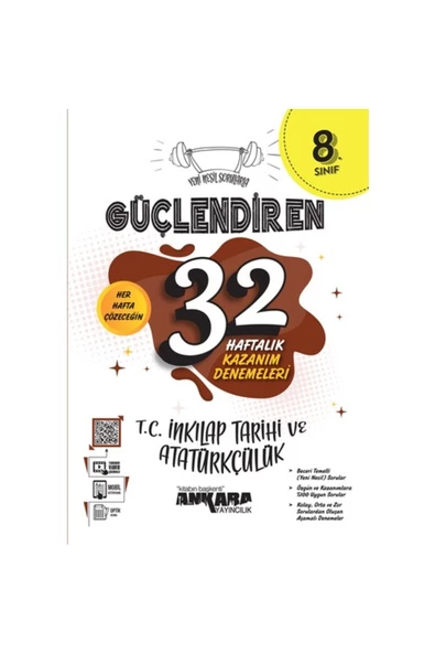 Ankara Yayıncılık 8. Sınıf Güçlendiren 32 Haftalık T.c Inkılap Tarihi ve Atatürkçülük Kazanım Deneme