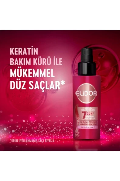 Elidor Isı İle Aktifleşen Keratin Bakım Kürü Brezilya Keratin Terapisi Hidrolize Keratin Marula Yağı E Vitamini 90 ml - 3