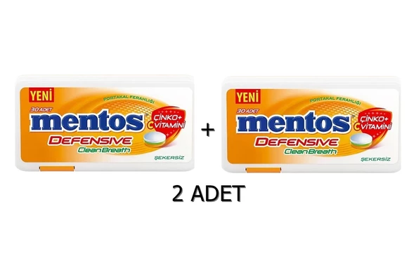 Mentos 2 Saat Clean Breath Portakal Aromalı Şeker 21G (2 ADET)