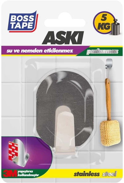 Tape Paslanmaz Inox Tekli Büyük Askı