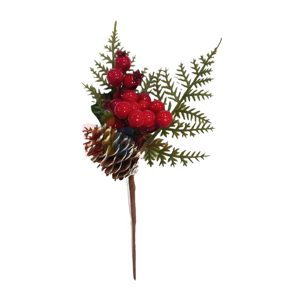Yılbaşı Çam Dalı Berry Kozalaklı 24 Cm