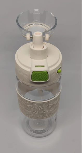Shotay ST-7202 600ML Tritan Beyaz Şeffaf Matara Taşıma Aparatlı - 2