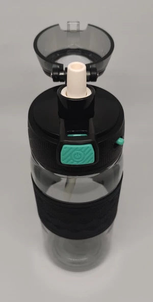 Shotay ST-7202 600ML Tritan Siyah Şeffaf Matara Taşıma Aparatlı - 2