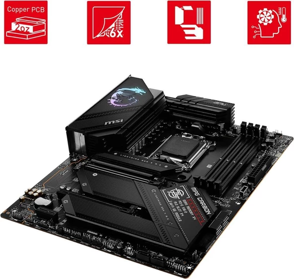 MSI Mpg B650 Carbon Wi-Fi AMD AM5 DDR5 ATX Anakart - Teşhir - 5