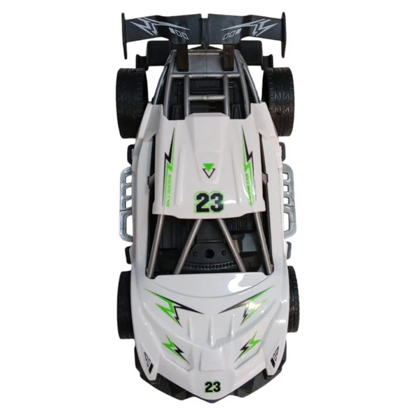 Sürtmeli Yarış Arabası - Beyaz - Resim 4