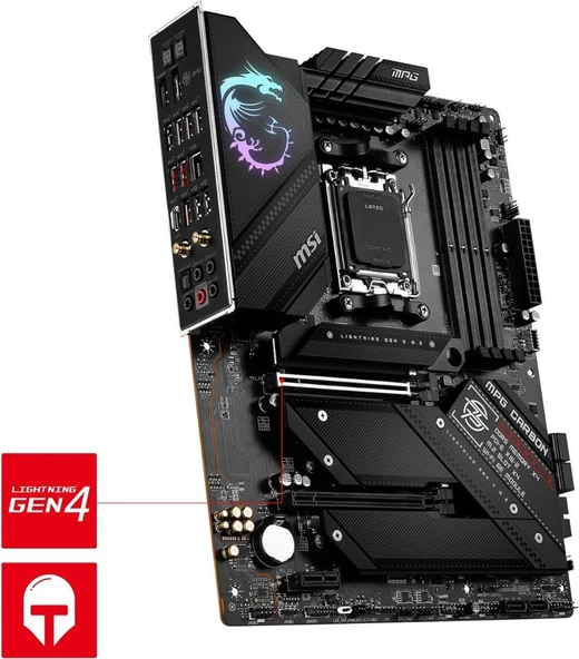 MSI Mpg B650 Carbon Wi-Fi AMD AM5 DDR5 ATX Anakart - Teşhir - 4