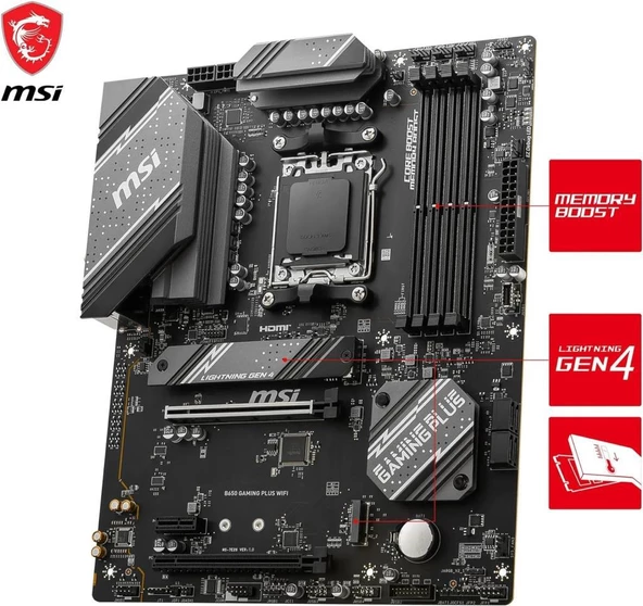 MSI B650 Gaming Plus Wi-Fi AMD AM5 DDR5 ATX Anakart - TEŞHİR - Resim 6