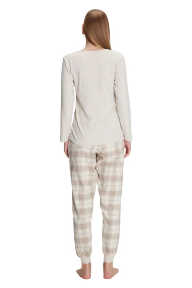Anıl Kadın Ten Uzun Kol Pijama Takımı 11263