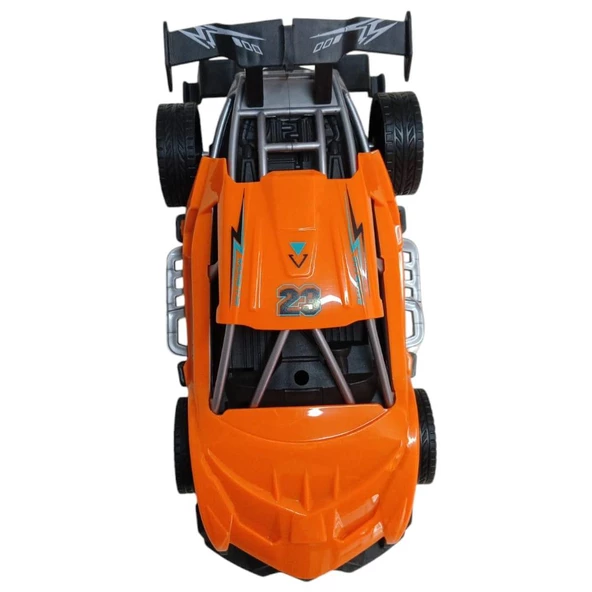 Sürtmeli Yarış Arabası - Turuncu - Resim 4