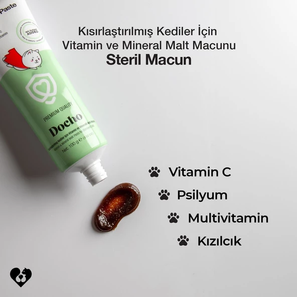 Docho Kısırlaştırılmış Kedi Maltı 100 gr ve Tüy Sağlığı Destekleyici Damla 50 ml Seti - 3