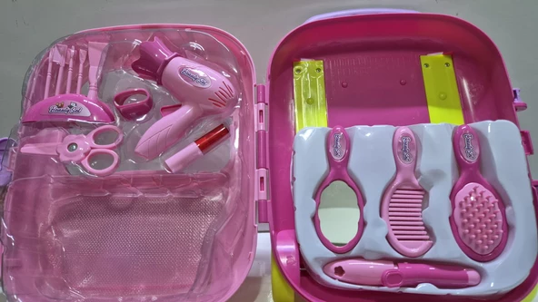 Çocuk Kuaför Seti Oyuncak Kuaför Çantası Kız Çocuk Oyun Seti Meslek Seti - 3