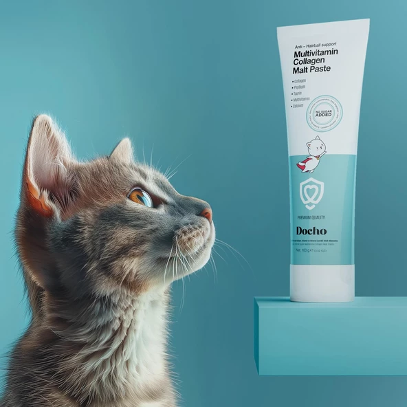 Docho Malt Kedi Macunu 100 gr ve Tüy Sağlığı Destekleyici Damla 50 ml Seti - 4