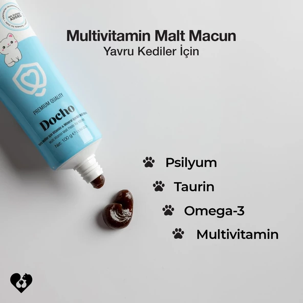 Docho Malt Kedi Macunu 100 gr ve Tüy Sağlığı Destekleyici Damla 50 ml Seti - 3