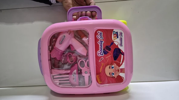 Çocuk Kuaför Seti Oyuncak Kuaför Çantası Kız Çocuk Oyun Seti Meslek Seti - 2