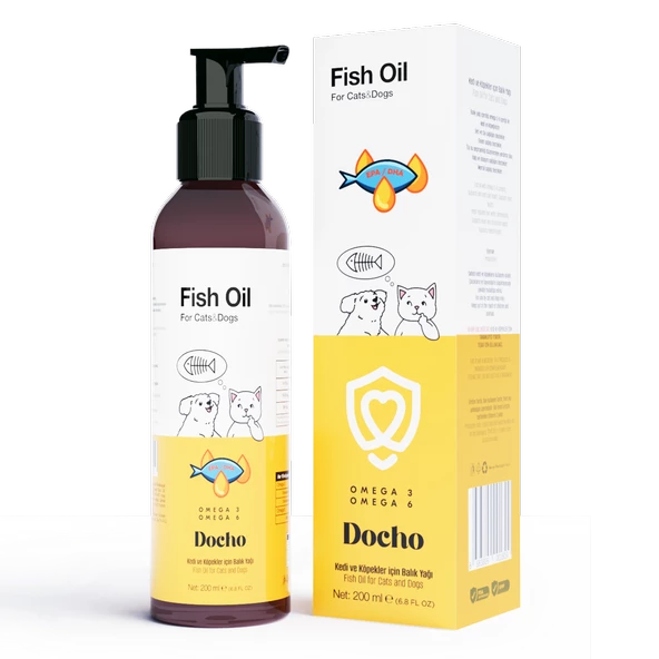 Docho Kedi ve Köpekler İçin Balık Yağı 200 ml ve Köpekler İçin Tüy Sağlığı Destekleyici Damla 50 ml Seti - 2