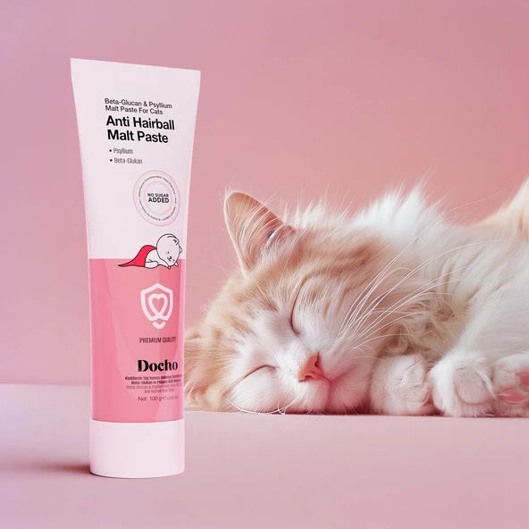 Docho Tüy Yumağı Önleyici Beta-Glukan ve Psilyum İçerikli Malt Kedi Macunu 100 GR - 4