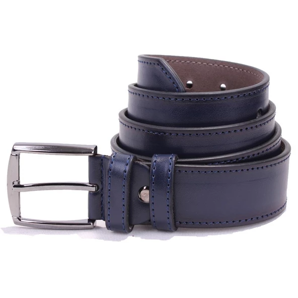 Dagoster DMK26-354 Lacivert 4 cm Suni Deri Erkek Kemer - 3