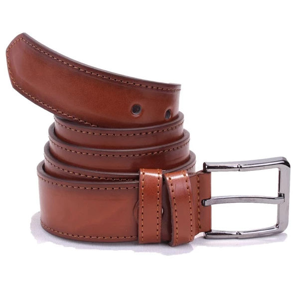 Dagoster DMK26-354 Taba 4 cm Suni Deri Erkek Kemer - 4