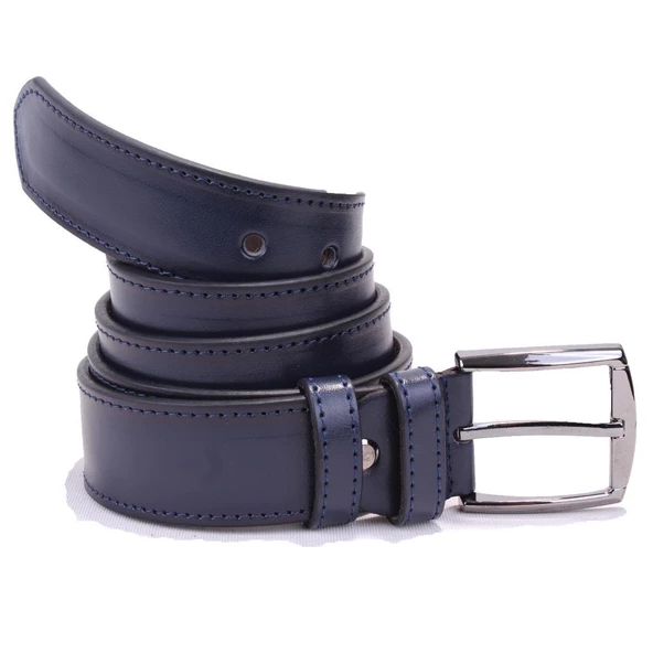 Dagoster DMK26-354 Lacivert 4 cm Suni Deri Erkek Kemer - 4
