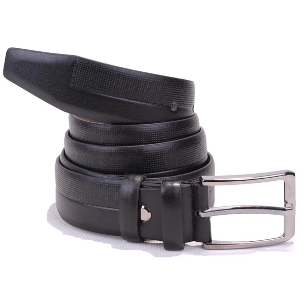 Dagoster DMK26-304 Siyah 3,5 cm Suni Deri Erkek Kemer - 4