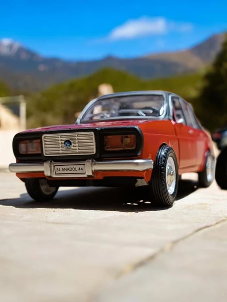 Metal Çek Bırak Anadol Araba Kırmızı Sesli ve Işıklı ( 1/36 Ölçek ) - 3