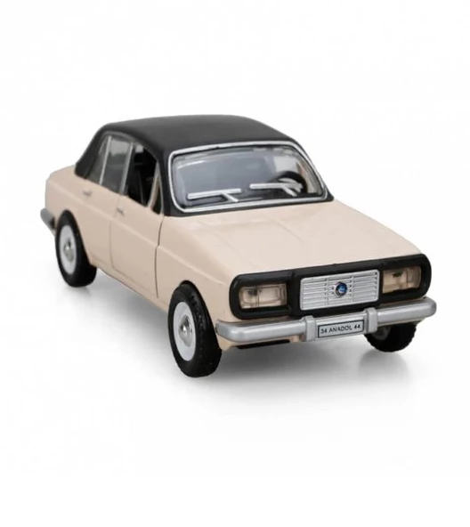 Metal Çek Bırak Anadol Araba Beyaz Sesli ve Işıklı ( 1/36 Ölçek ) - 2